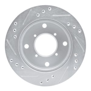 Chevrolet Metro Brake Rotor (1) - Front Right - R1 Concepts - Drilled & Slotted - Silver - `89-`01